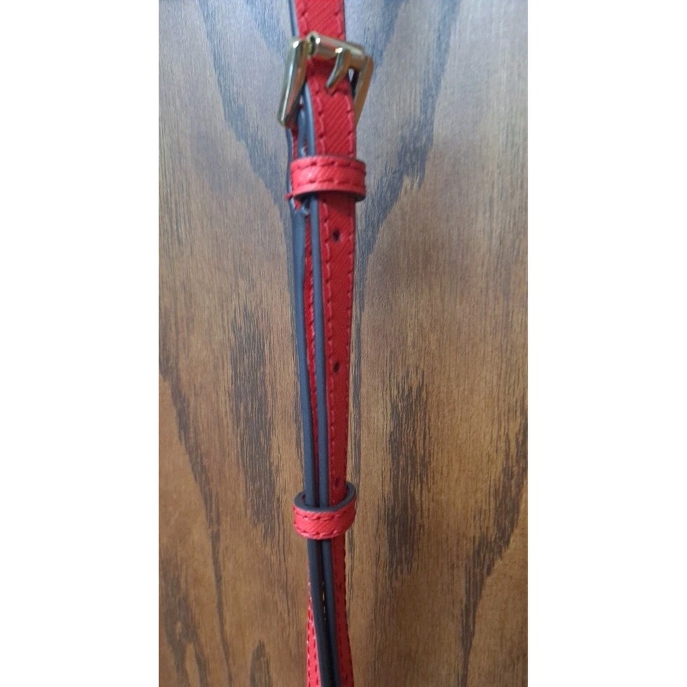 Michael Kors Emmy Medium Saffiano Leather Crossbody Bag Red NWT Adjustable Strap - Picture 4 of 8